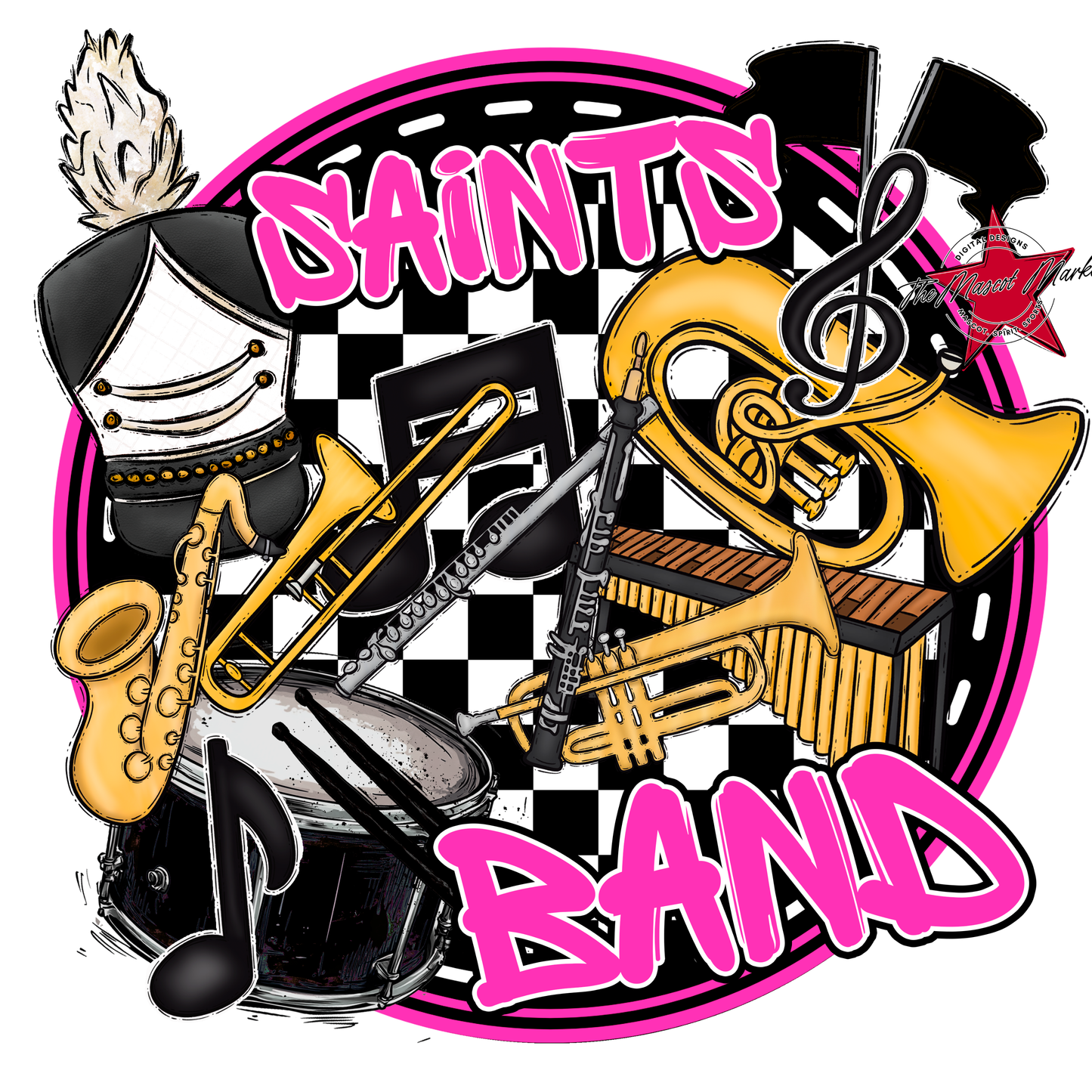 Saints Circle Band Design-Pink