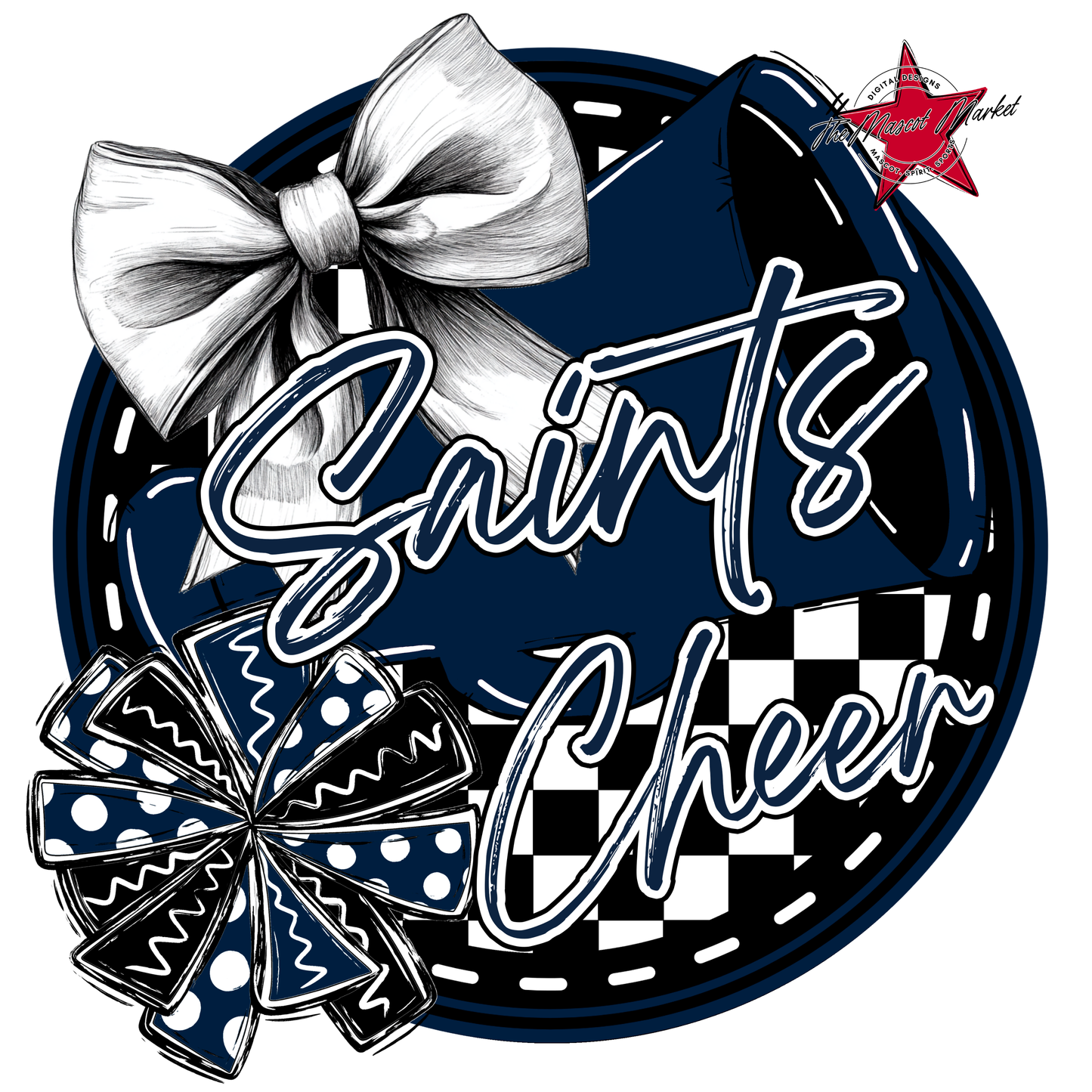 Saints Circle Cheer Design-Navy