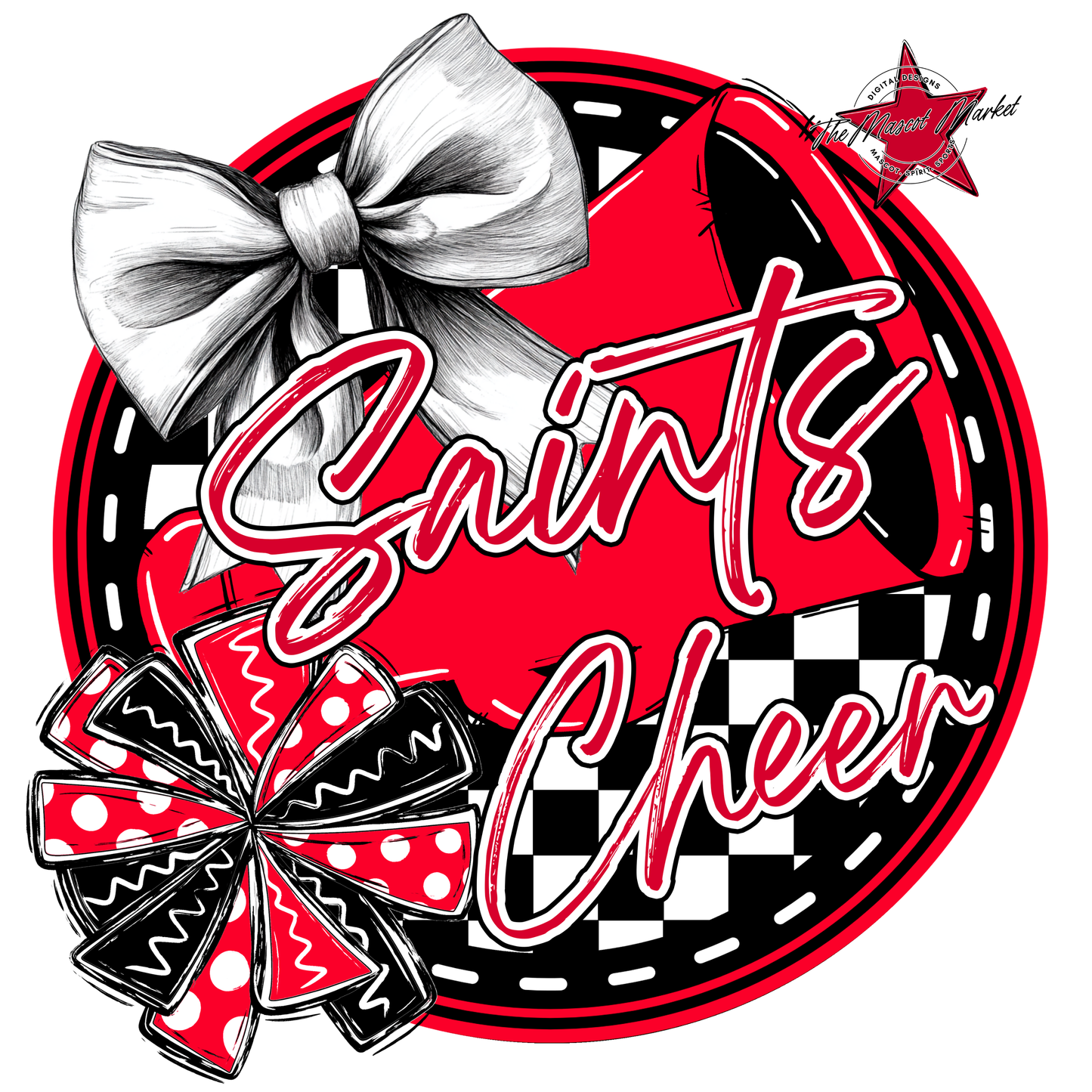 Saints Circle Cheer Design-Red