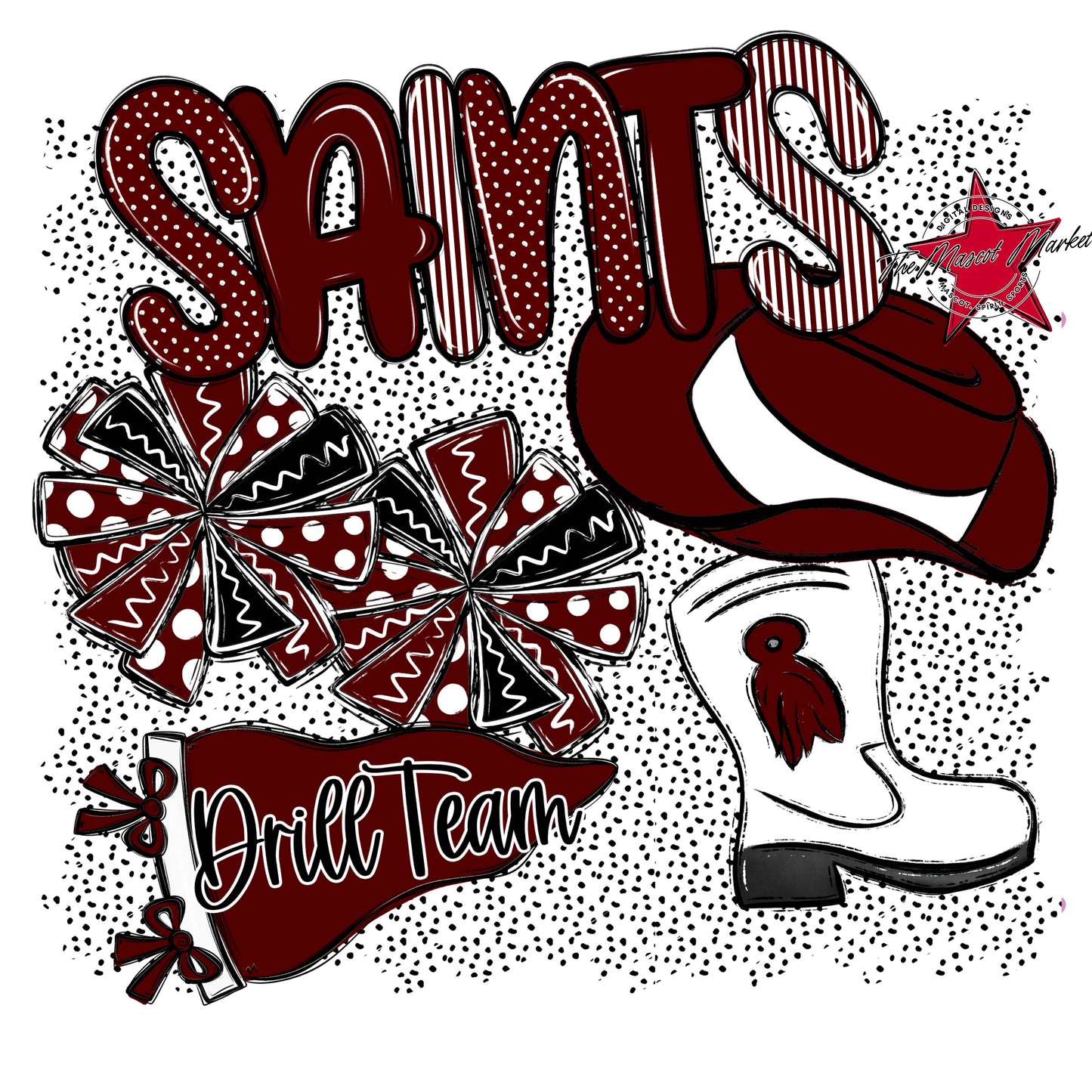 Saints Drillteam Spirit-Maroon