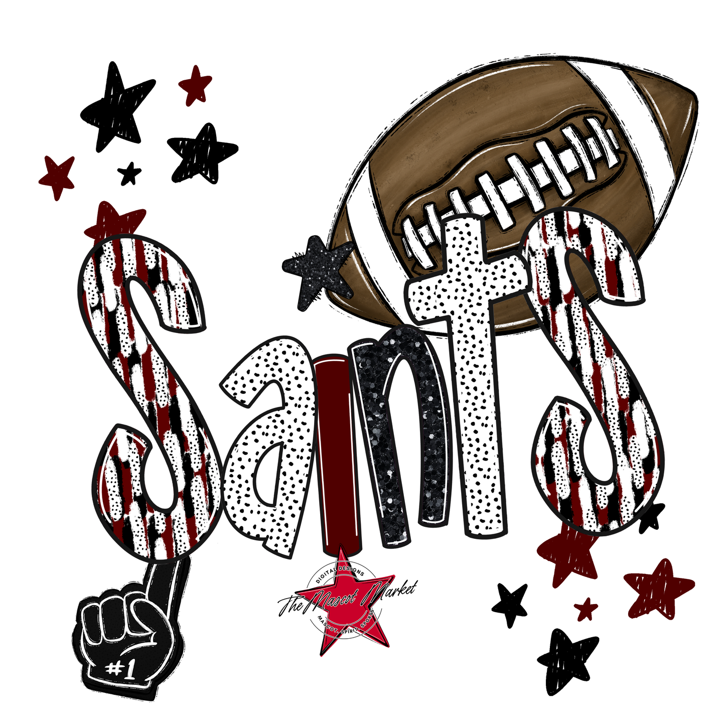 Saints Football Scrape-Maroon