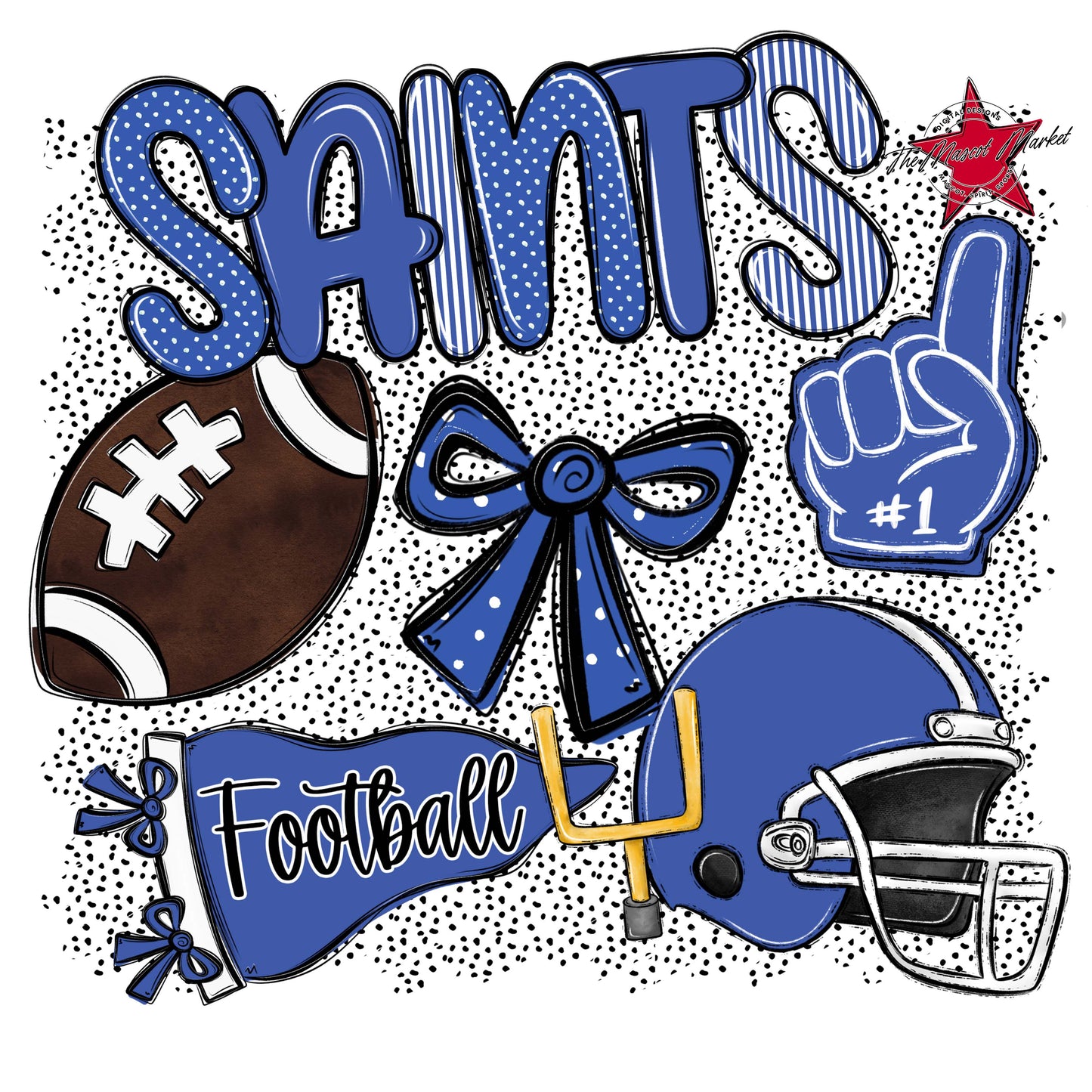 Saints Football Spirit-Off Blue