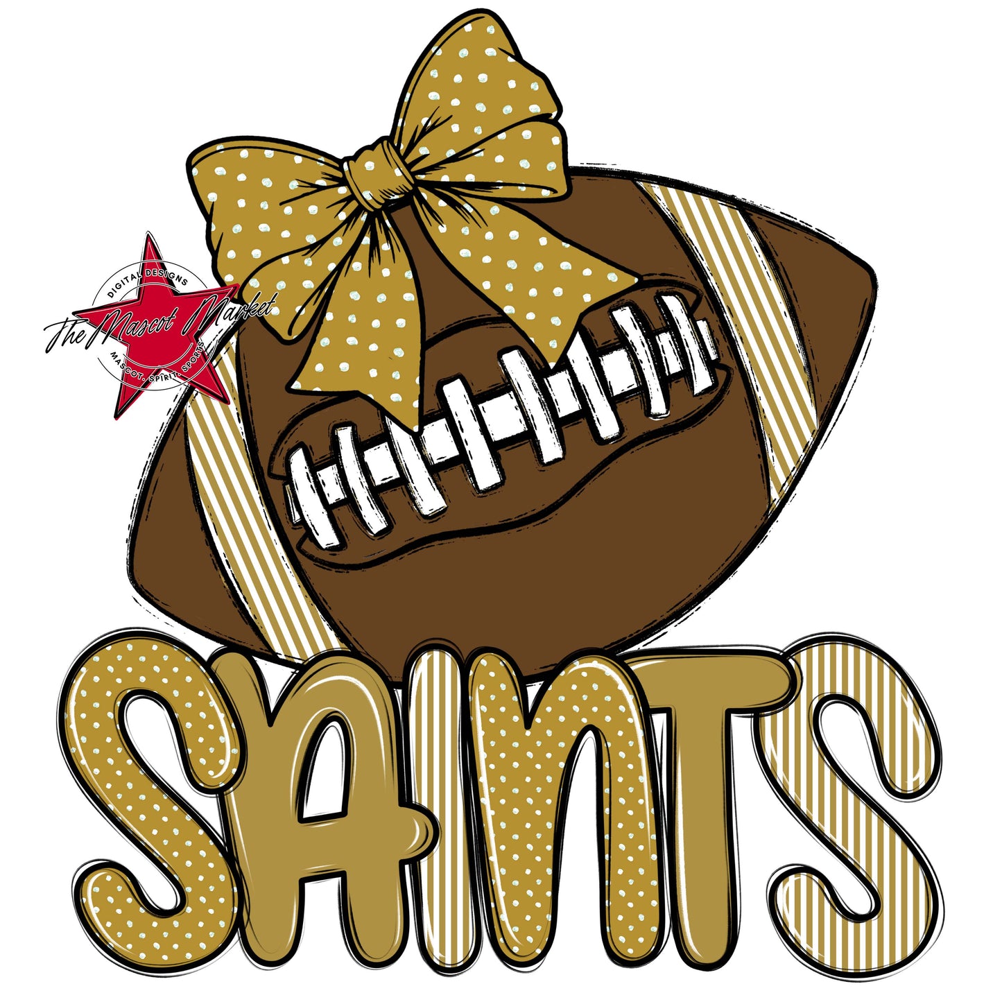 Saints Football Spirit Design-Gold