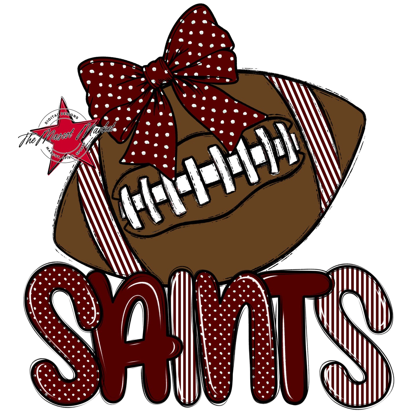 Saints Football Spirit Design-Maroon