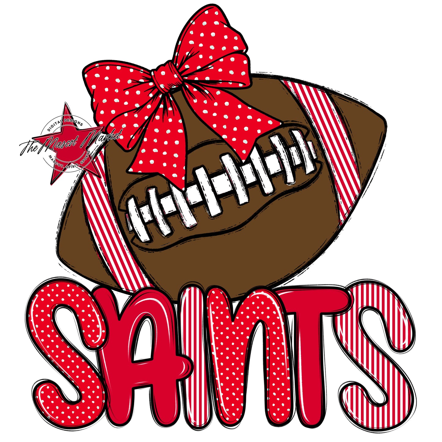 Saints Football Spirit Design-Red