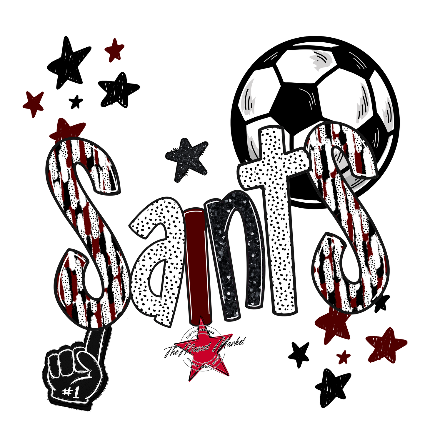 Saints Soccer Scrape-Maroon