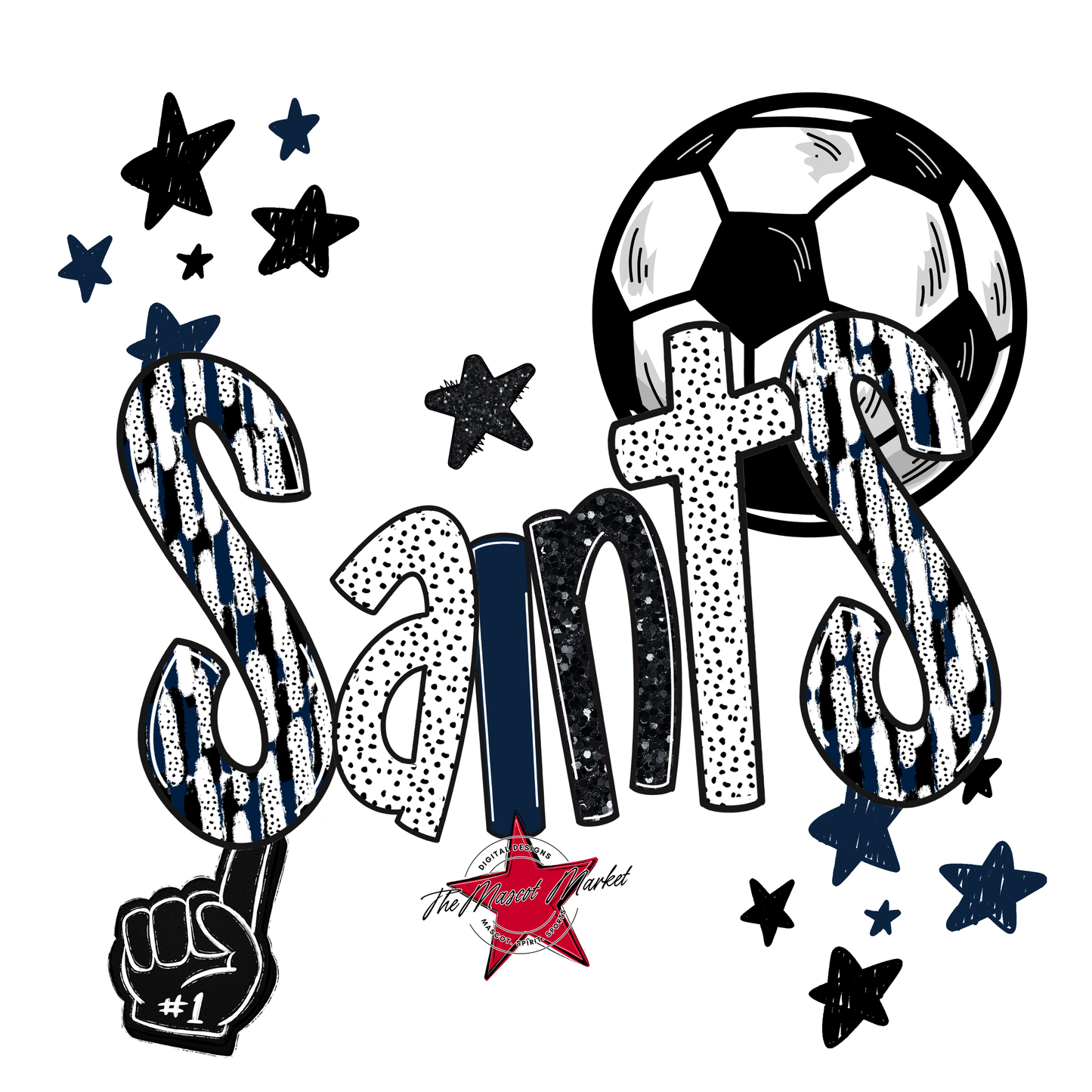 Saints Soccer Scrape-Navy