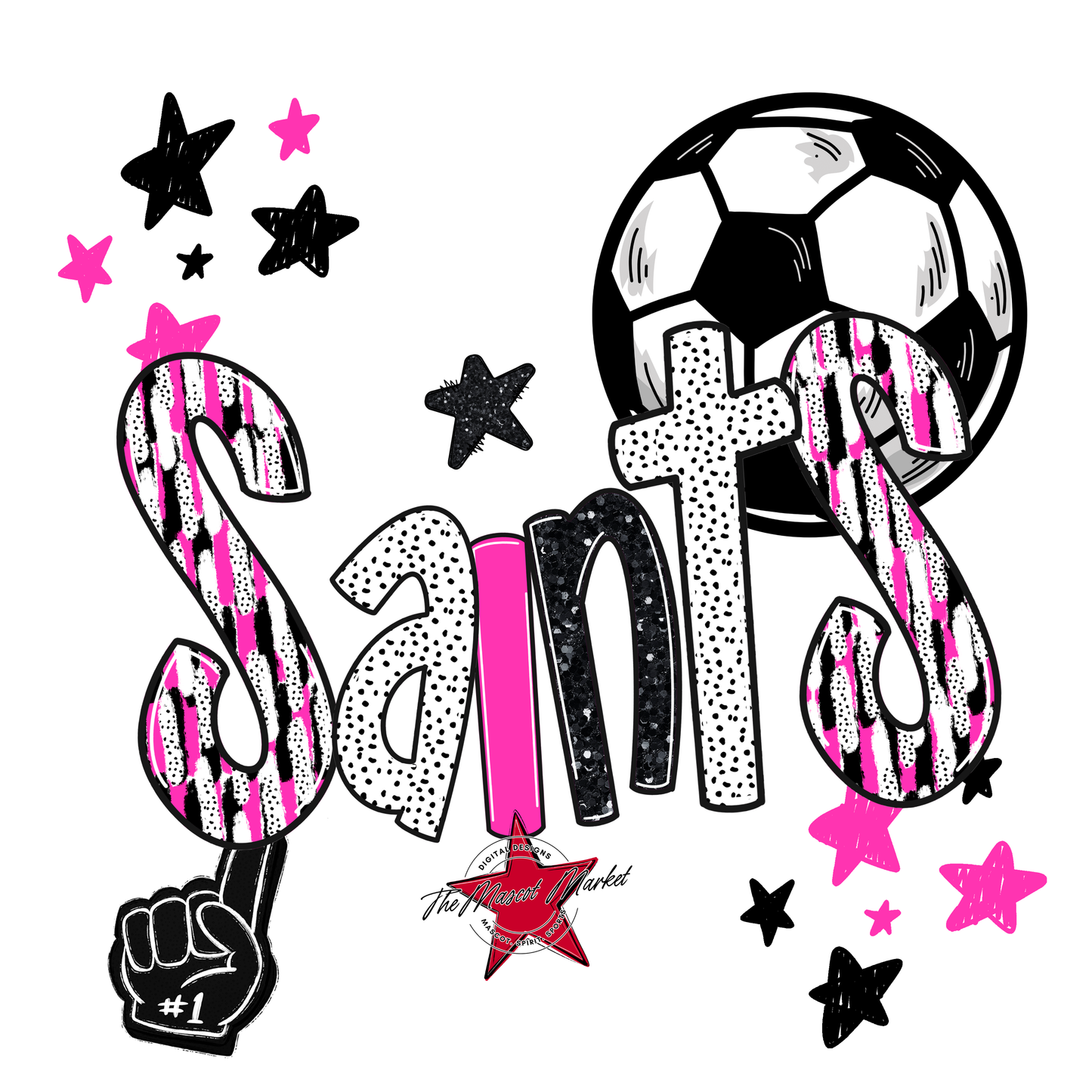 Saints Soccer Scrape-Pink
