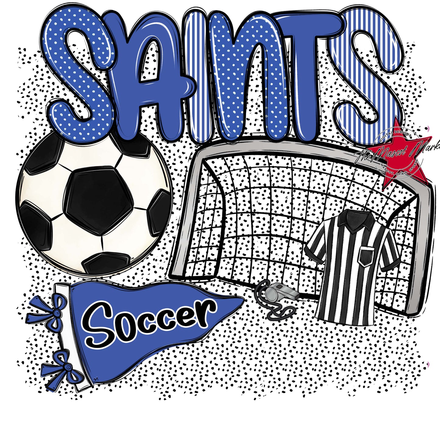 Saints Soccer Spirit-Off Blue