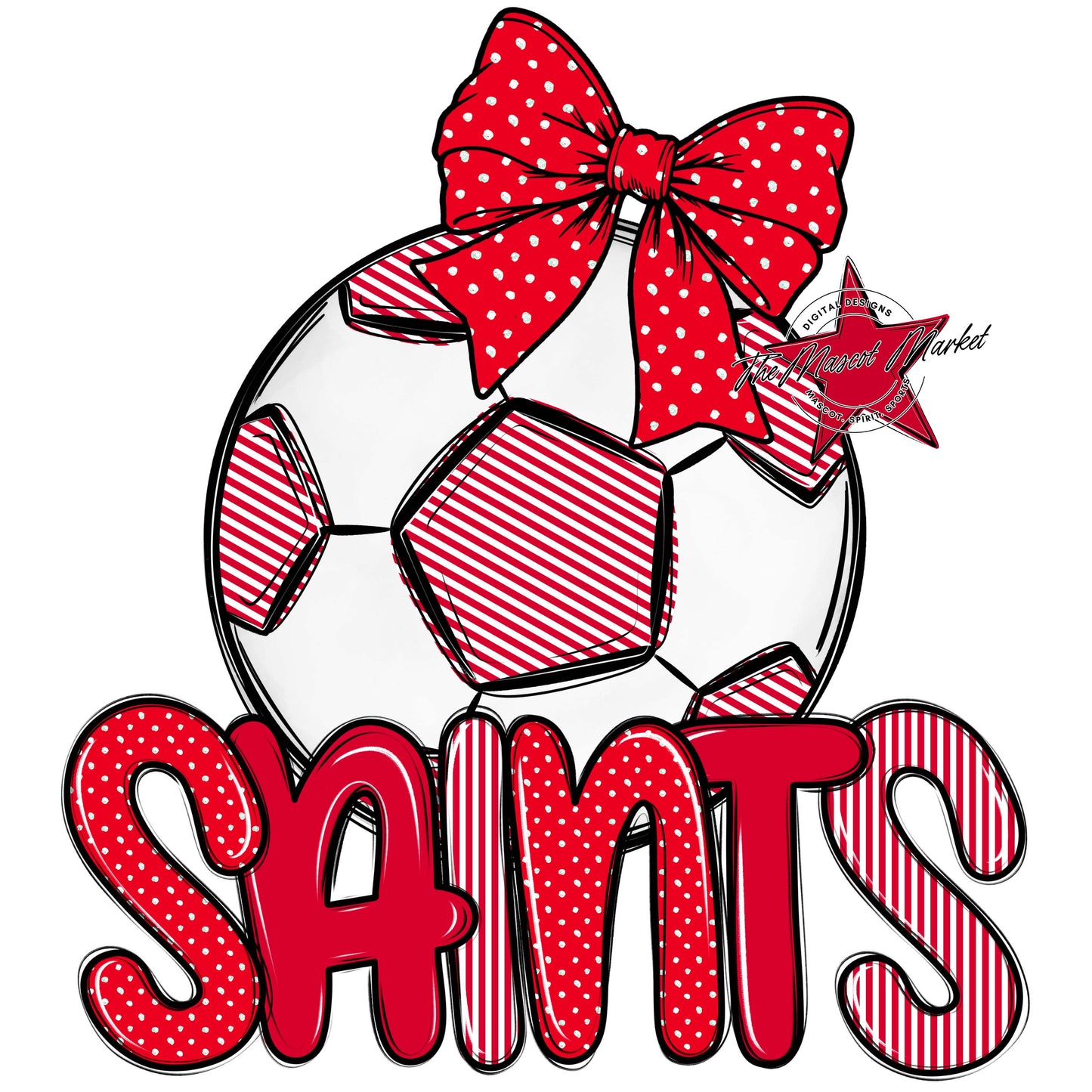 Saints Soccer Spirit Design-Red