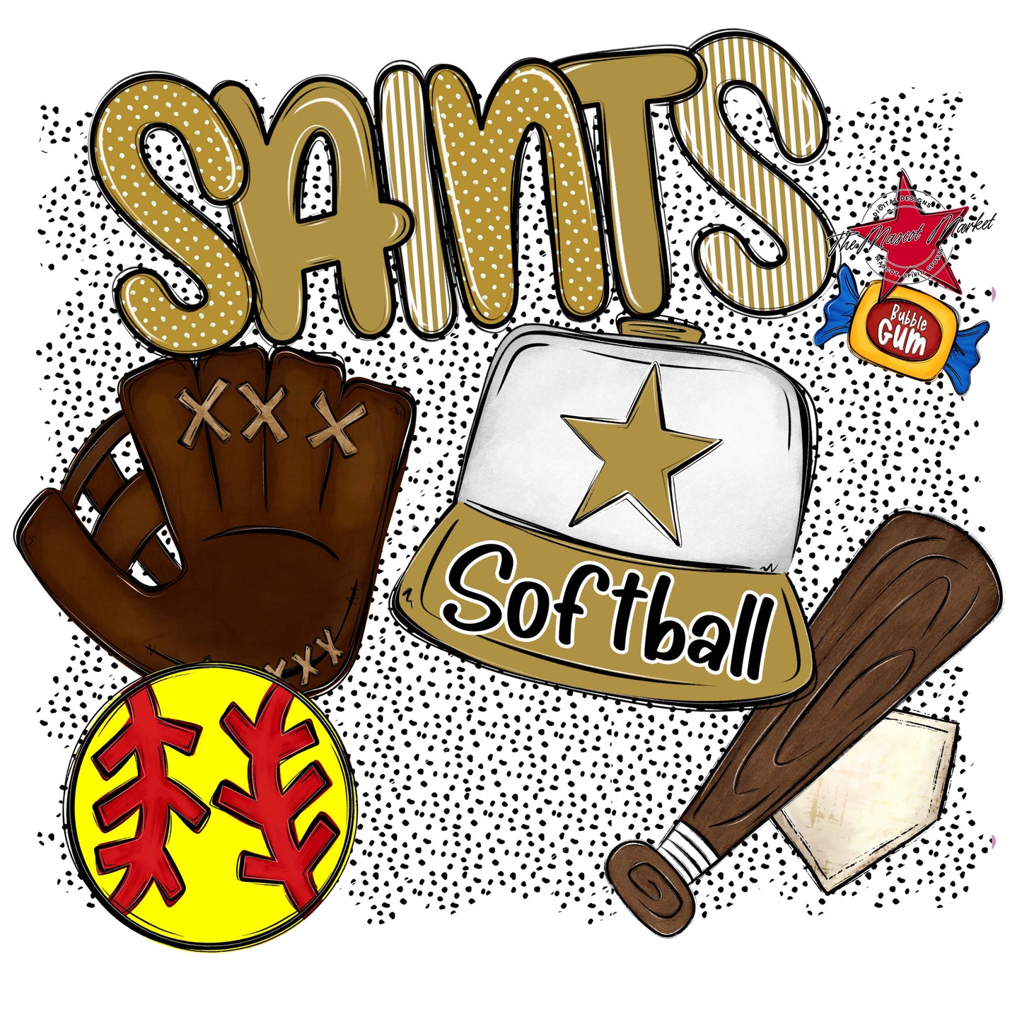 Saints Softball Spirit-Gold