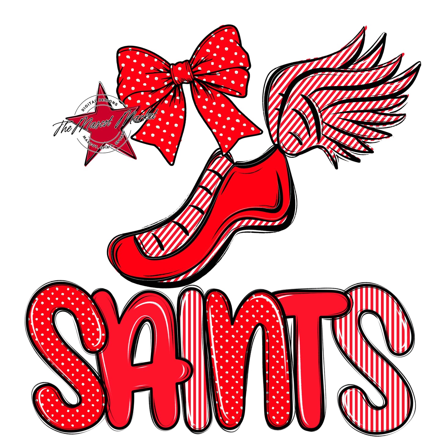 Saints Track Spirit Design-Bright Red