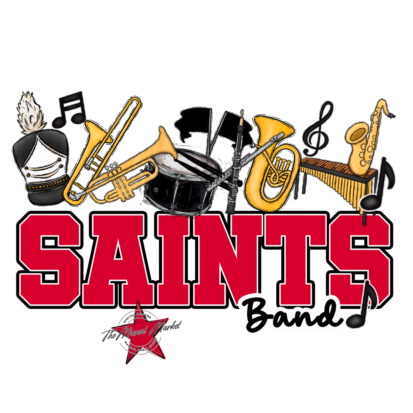 Saints Varsity Band-Red