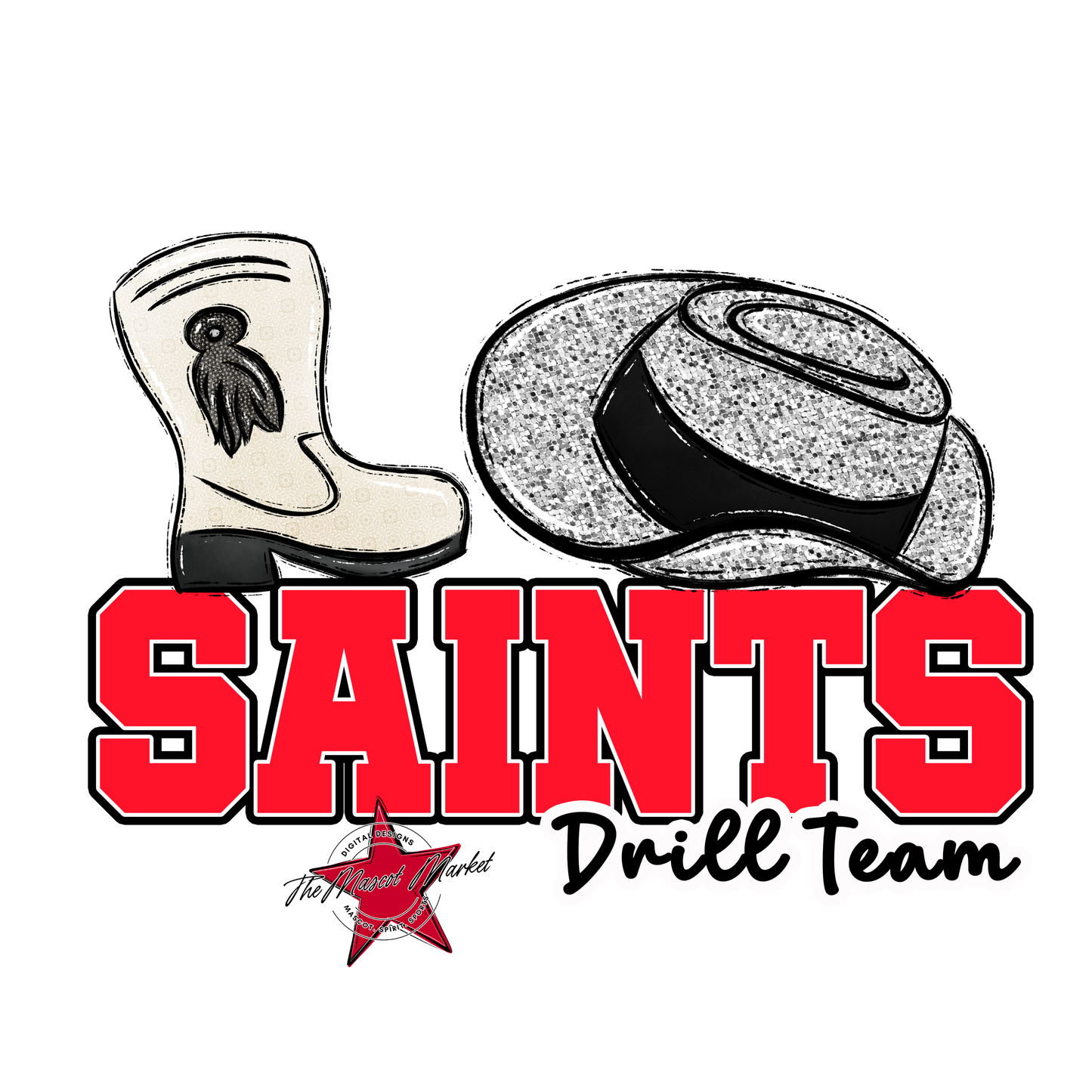 Saints Varsity Drillteam-Bright Red