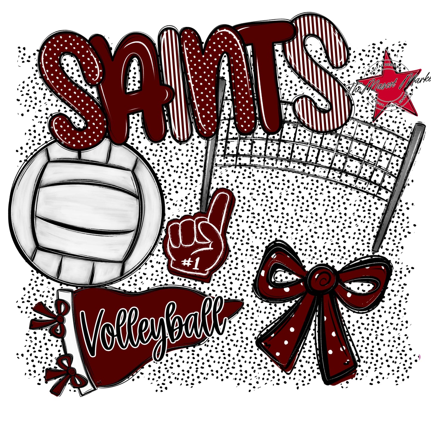 Saints Volleyball Spirit-Maroon