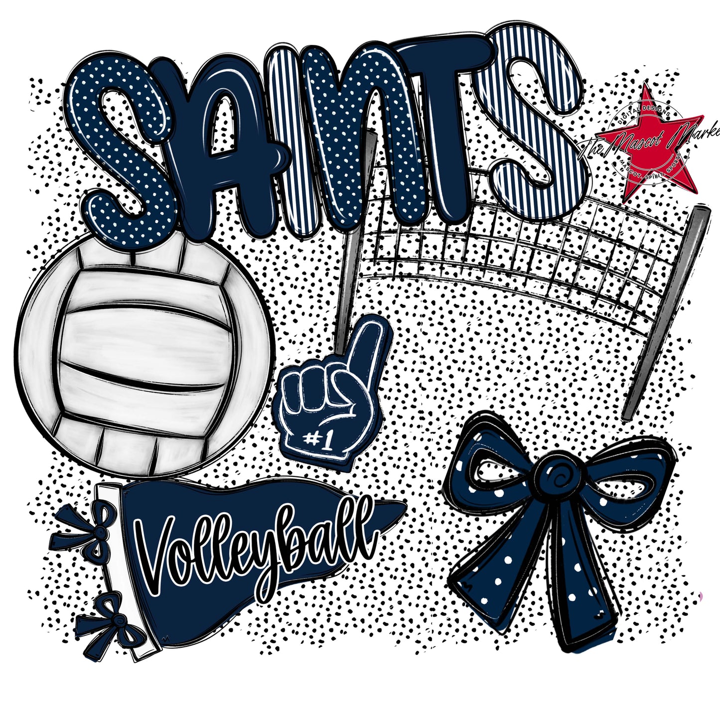 Saints Volleyball Spirit-Navy