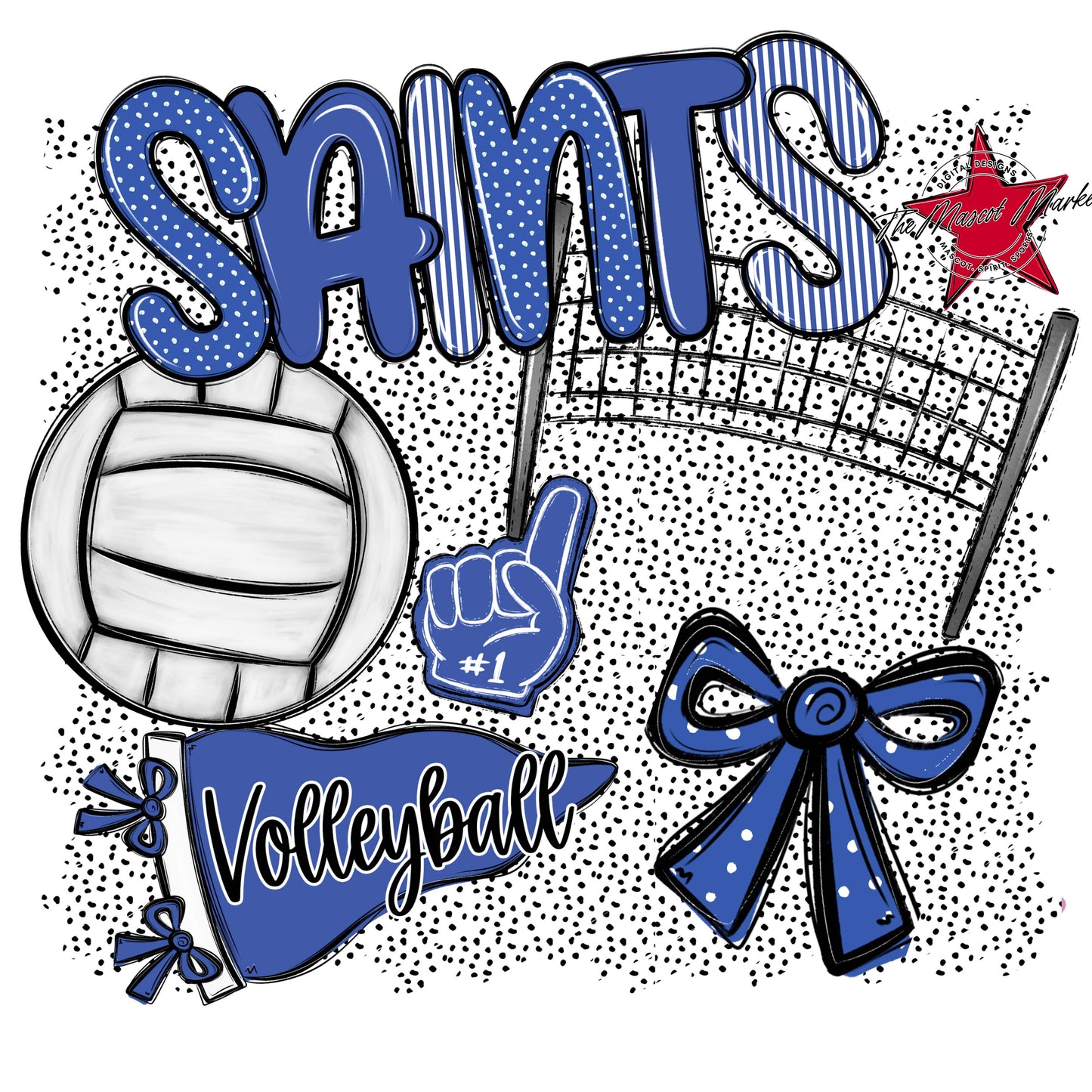Saints Volleyball Spirit-Off Blue