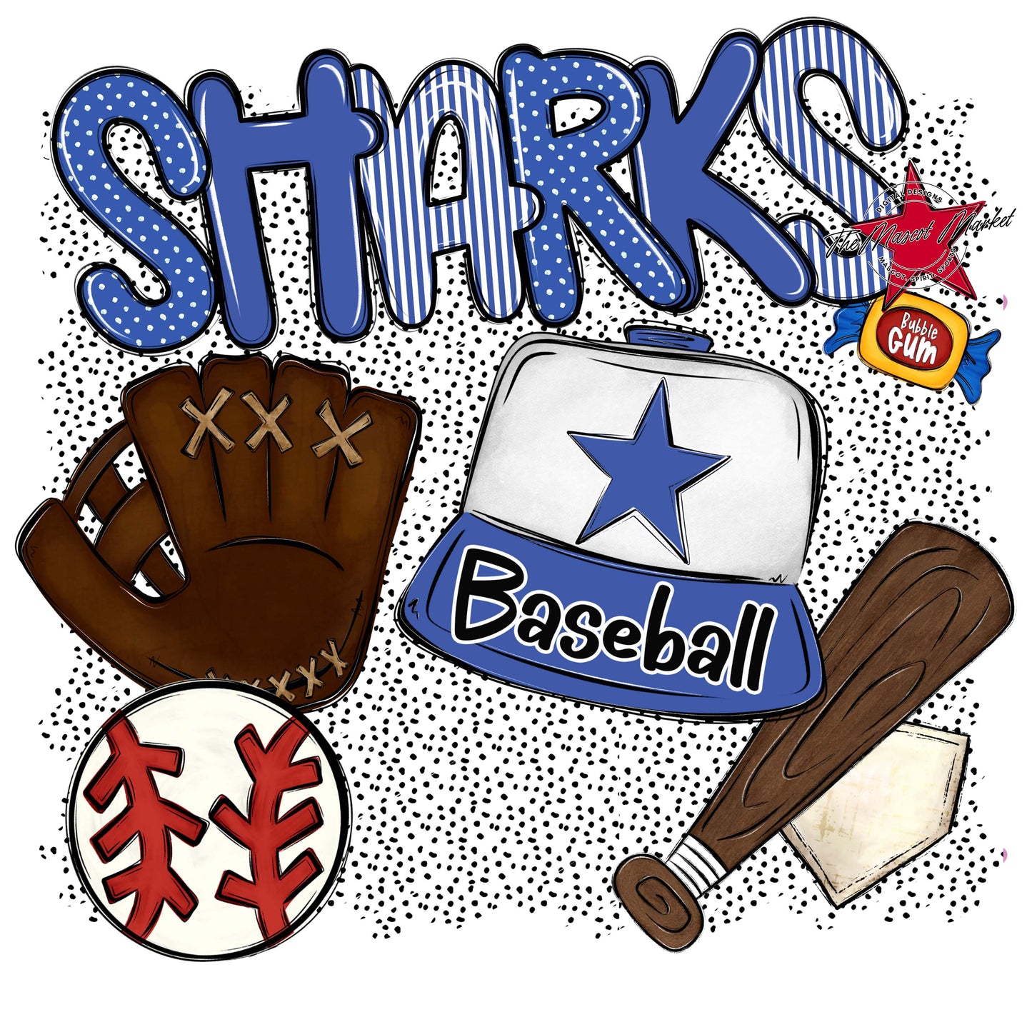 Sharks Baseball Spirit-Off Blue