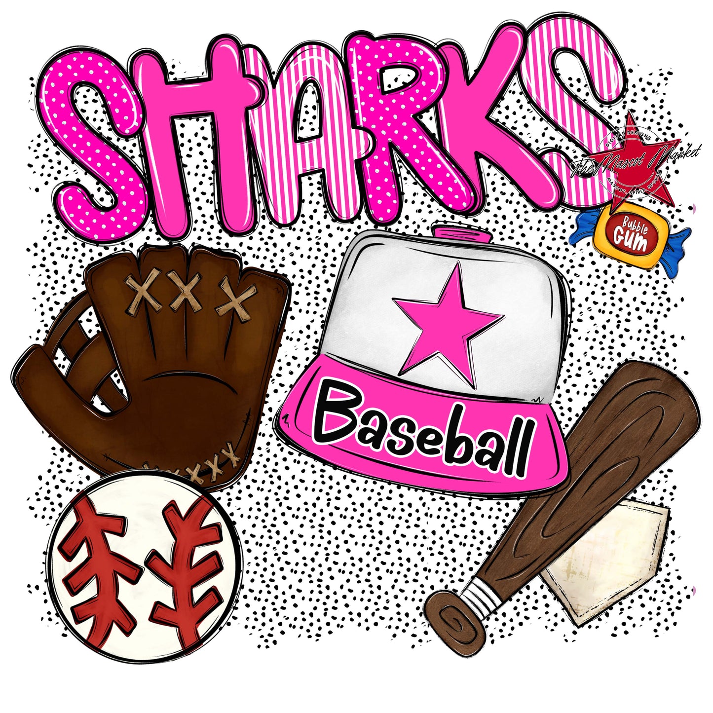 Sharks Baseball Spirit-Pink