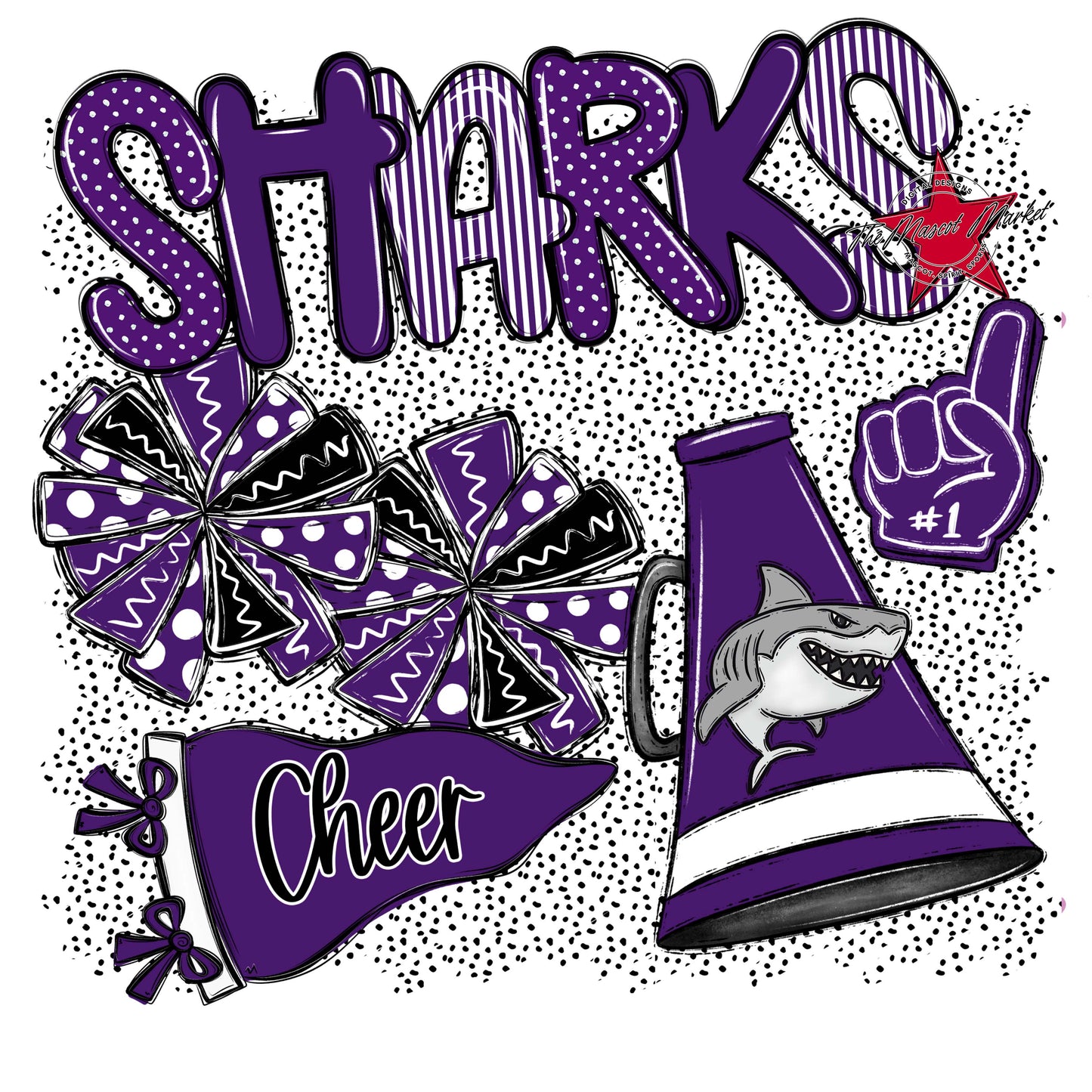 Sharks Cheer Spirit-Purple
