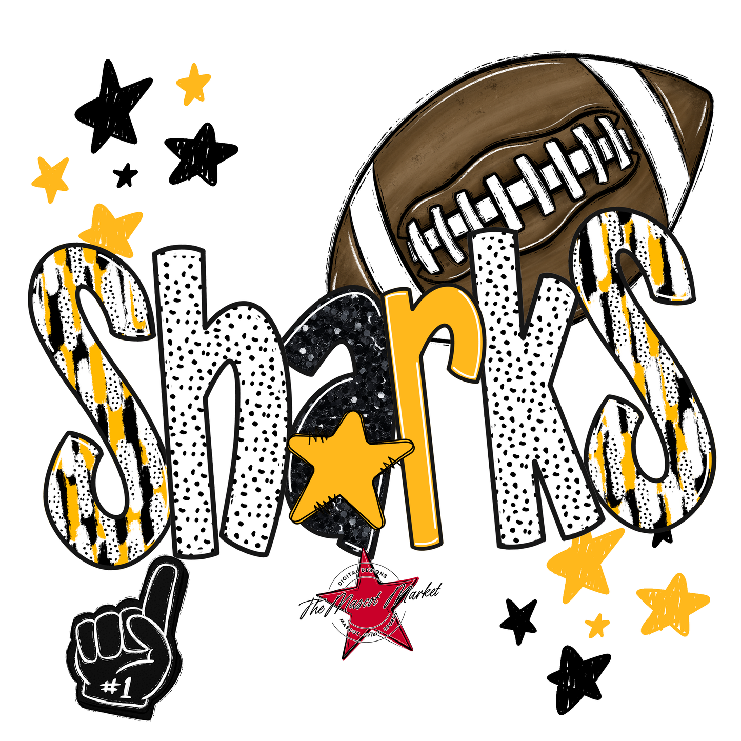 Sharks Football Scrape-Yellow