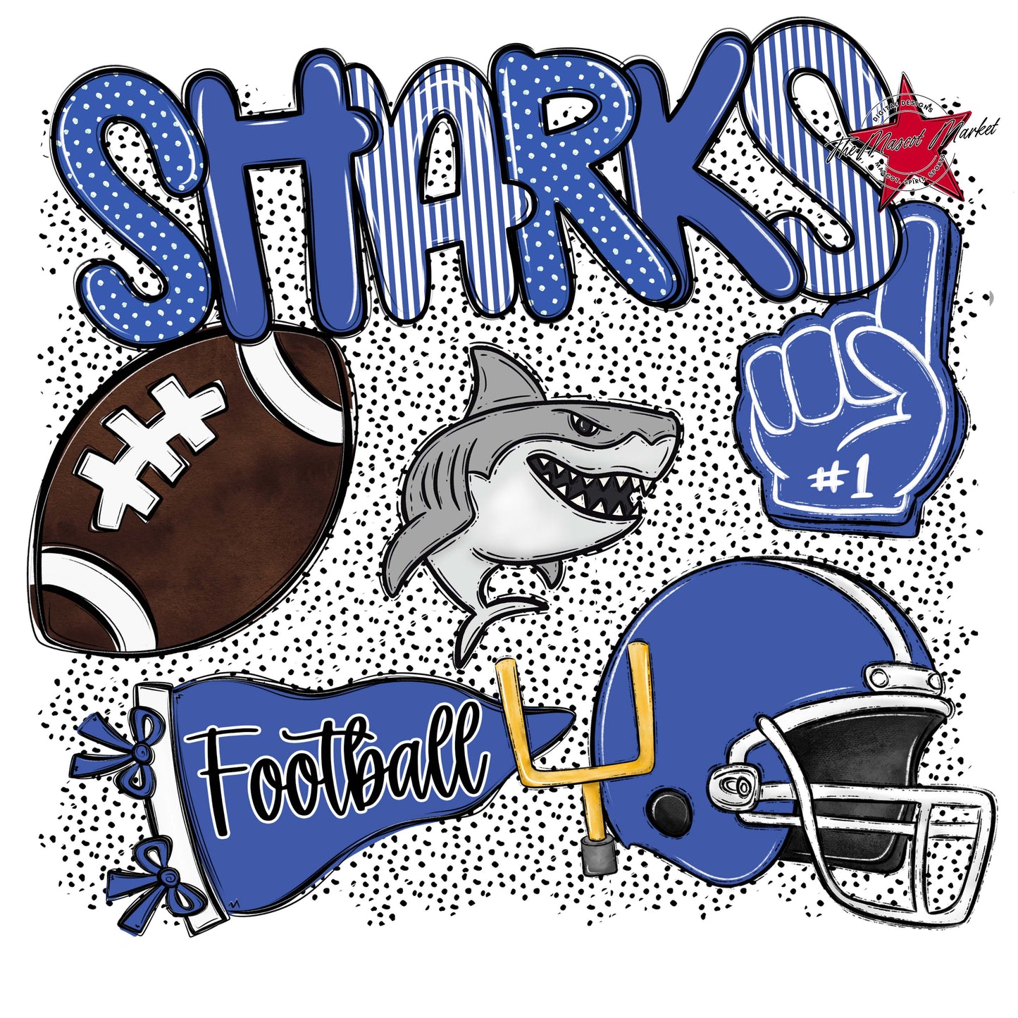 Sharks Football Spirit-Off Blue