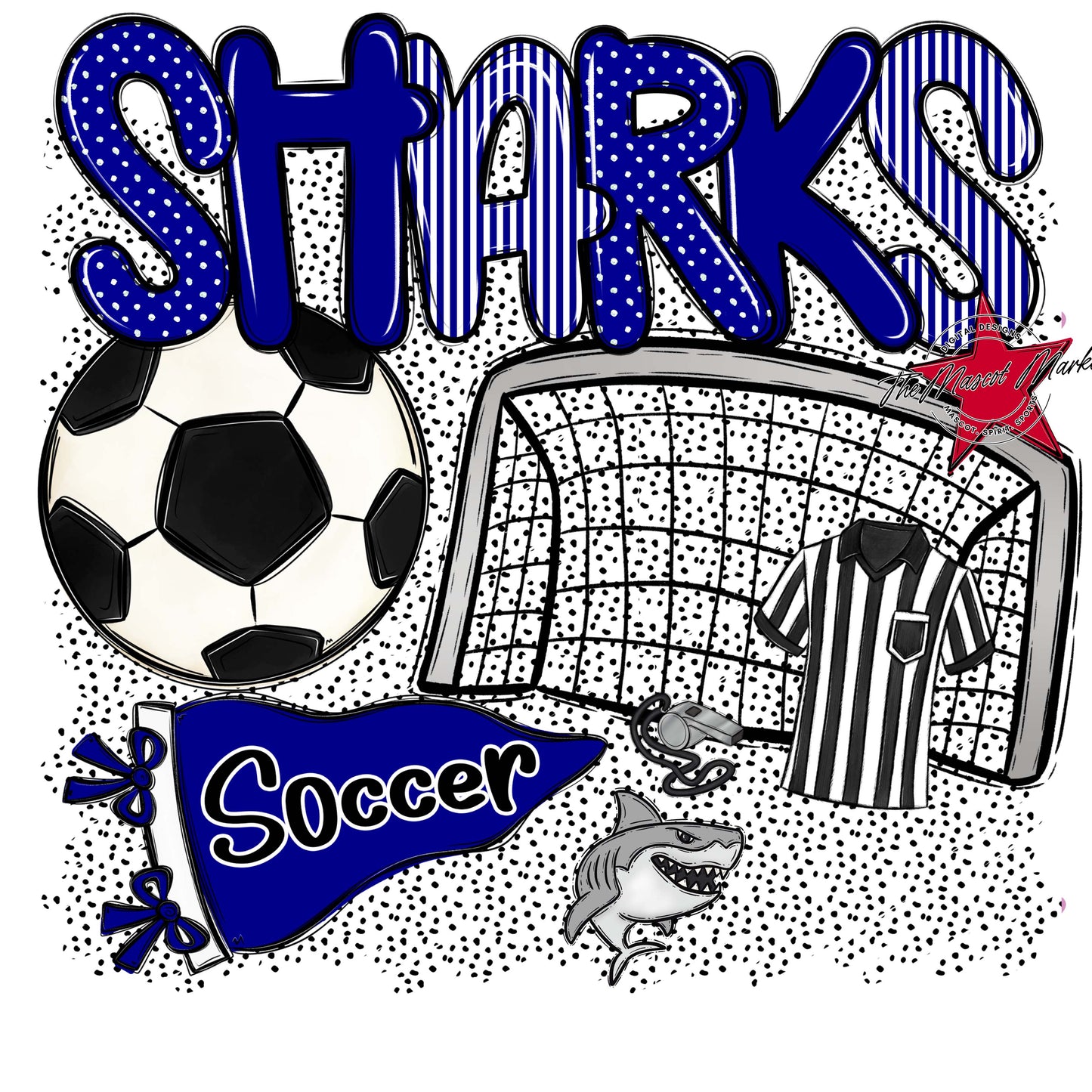 Sharks Soccer Spirit-Blue