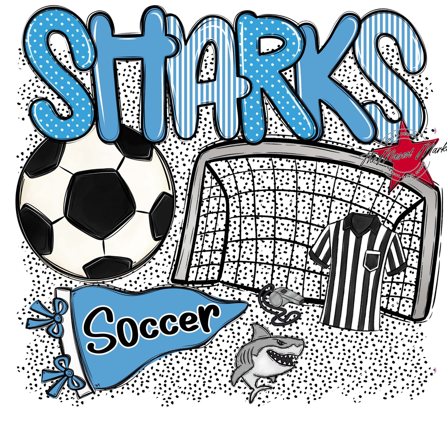 Sharks Soccer Spirit-Carolina Blue
