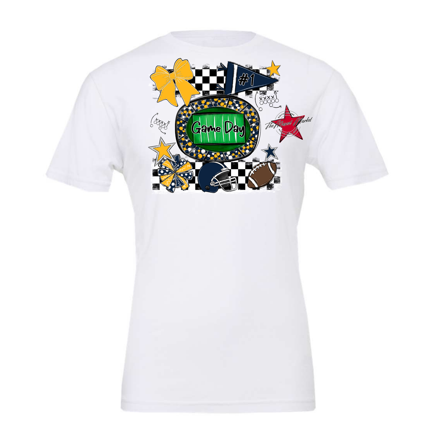 Game Day Checkers Spirit Design-Navy-Yellow