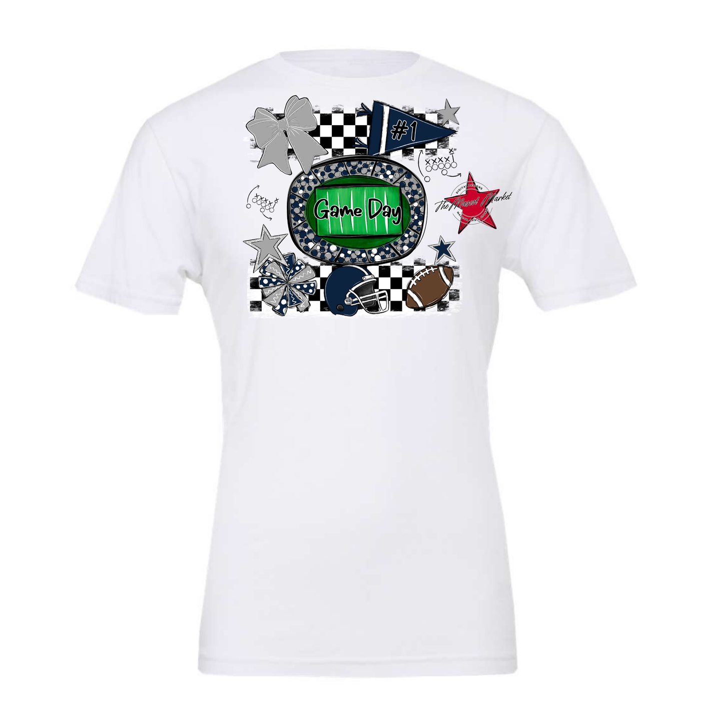 Game Day Checkers Spirit Design-Navy-Grey