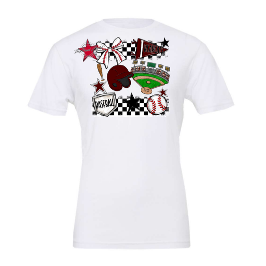 Bearcats Baseball Checkers Design-Maroon