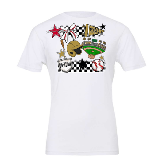 Bearcats Baseball Checkers Design-Gold