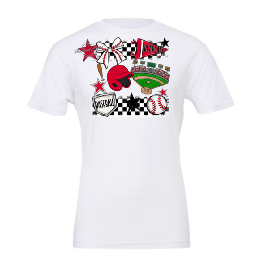 Bearcats Baseball Checkers Design-Red