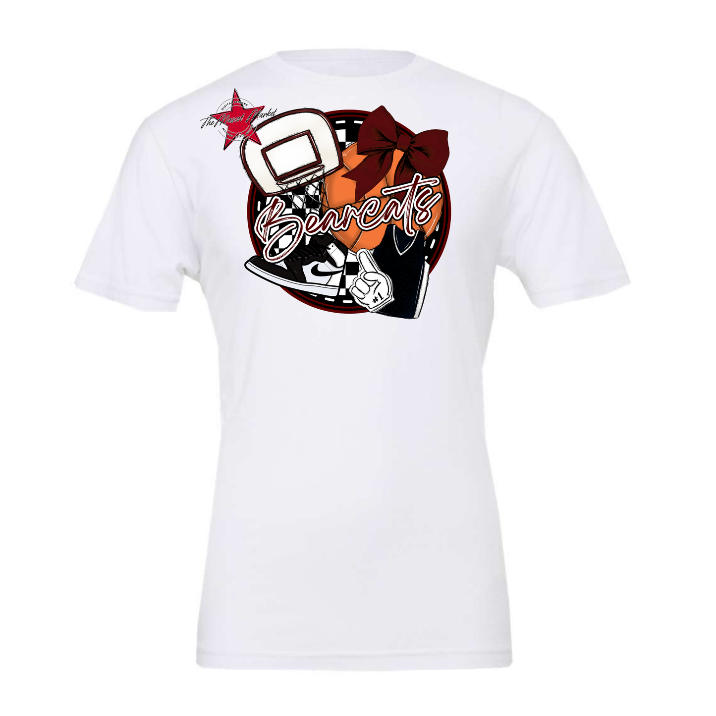 Bearcats Circle Basketball Design-Maroon