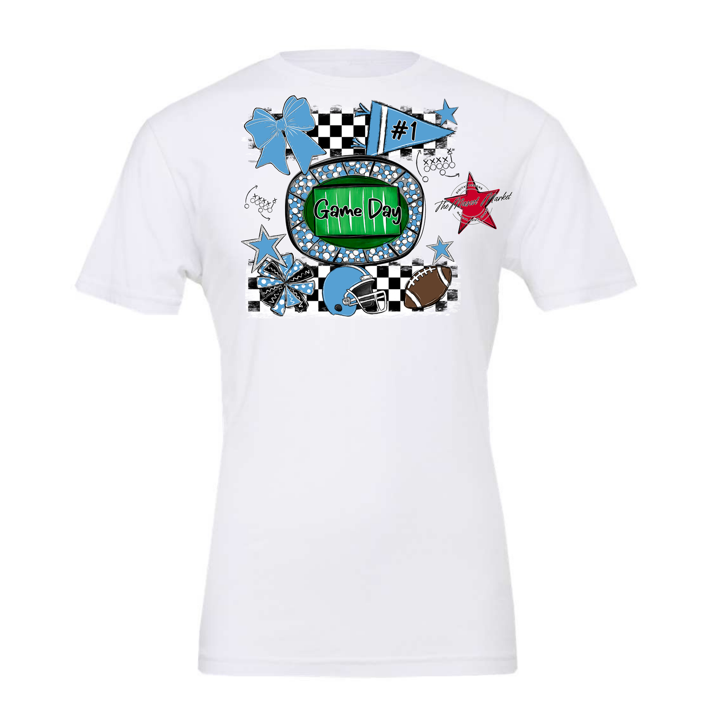 Game Day Checkers Spirit Design-Carolina Blue