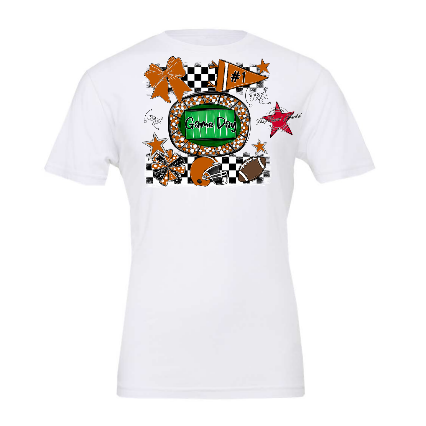 Game Day Checkers Spirit Design-Burnt Orange