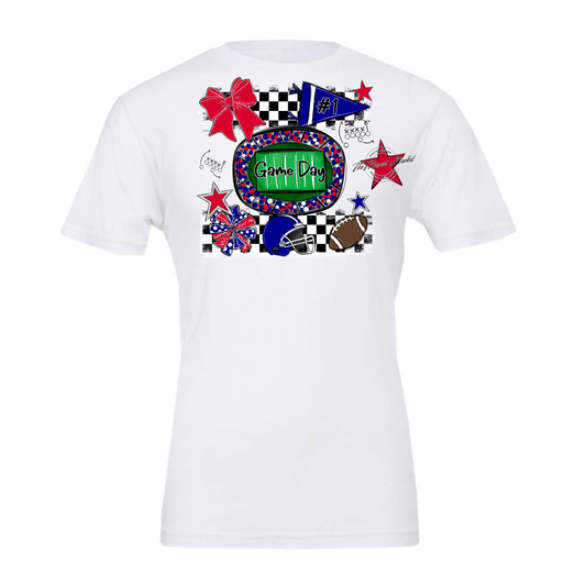 Game Day Checkers Spirit Design-Blue-Red