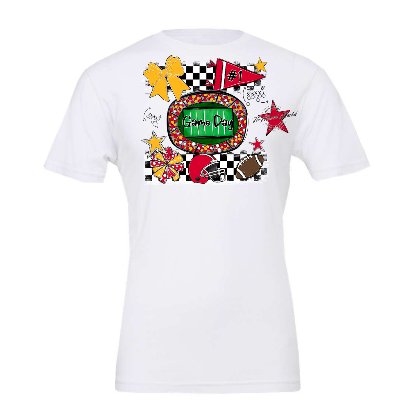 Game Day Checkers Spirit Design-Red-Yellow
