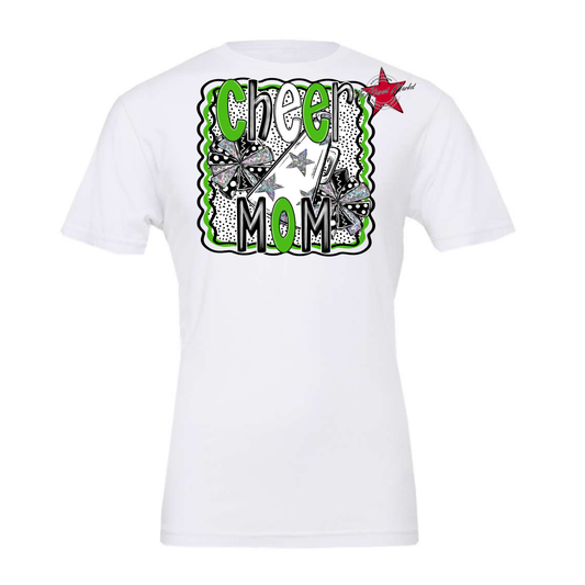Cheer Mom Megaphone Dot Design-Bright Green