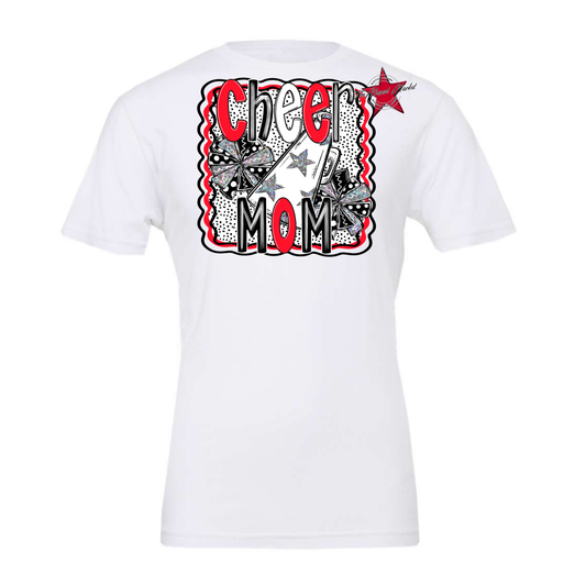 Cheer Mom Megaphone Dot Design-Bright Red