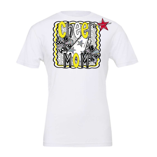Cheer Mom Megaphone Dot Design-Bright Yellow