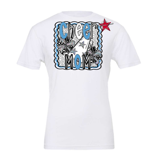 Cheer Mom Megaphone Dot Design-Carolina Blue