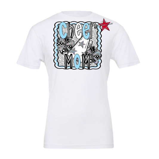 Cheer Mom Megaphone Dot Design-Columbia Blue