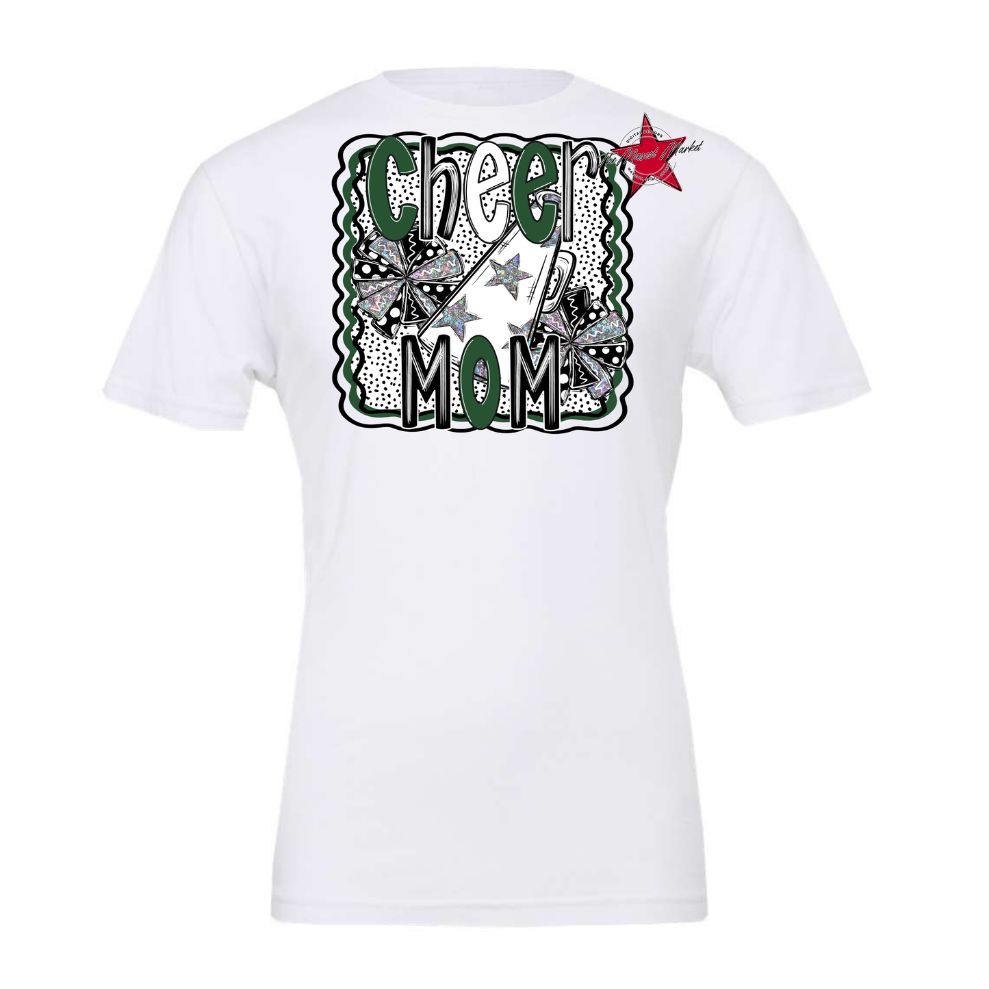 Cheer Mom Megaphone Dot Design-Green