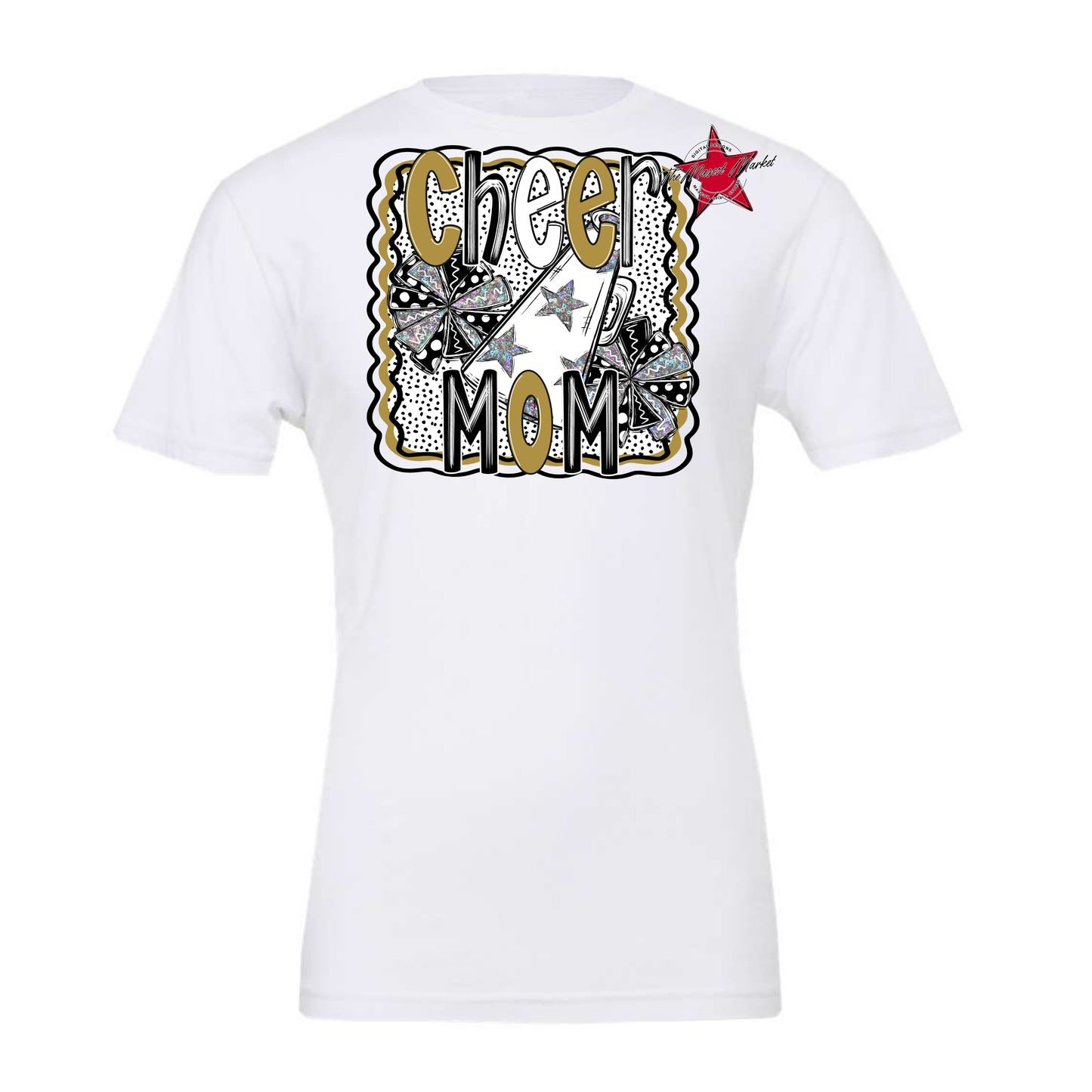 Cheer Mom Megaphone Dot Design-Gold