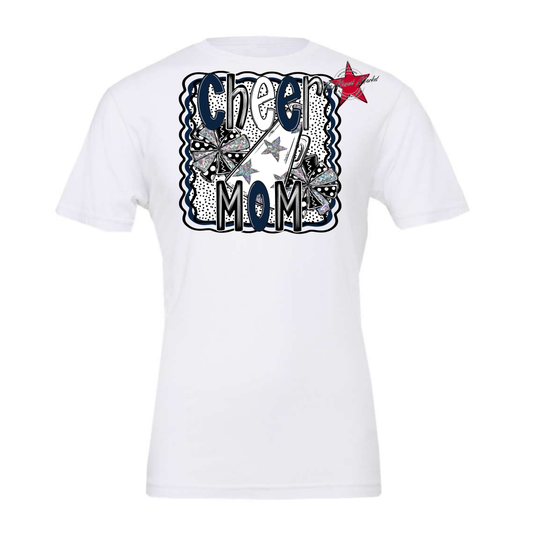 Cheer Mom Megaphone Dot Design-Navy
