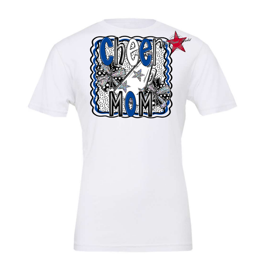 Cheer Mom Megaphone Dot Design-Off Blue