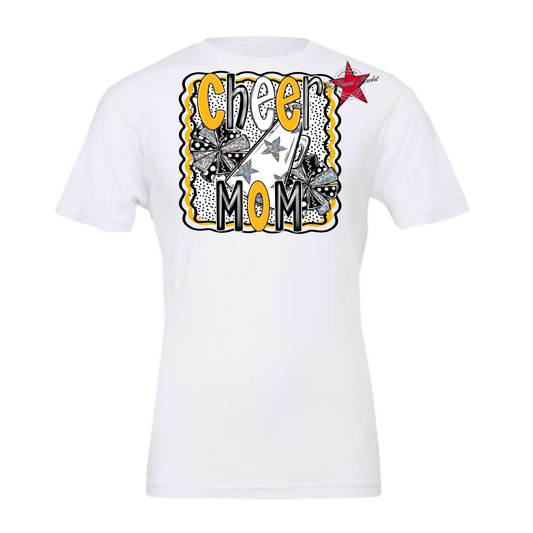 Cheer Mom Megaphone Dot Design-Yellow
