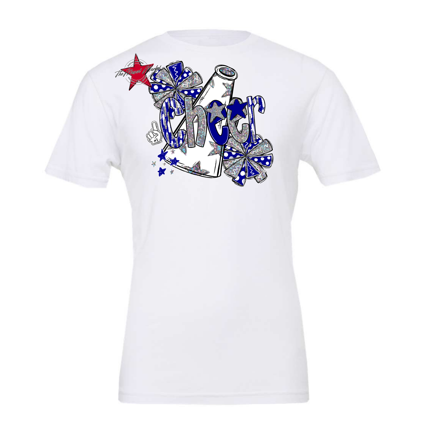 Cheer Megaphone Scrape Holigraphic-Royal Blue