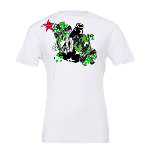 Cheer Megaphone Scrape Black-Bright Green